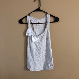 Hollister Gray tank with white bow
